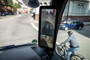 Side cameras to replace rear view mirrors on trucks – a technology soon to arrive on cars. – 2GB