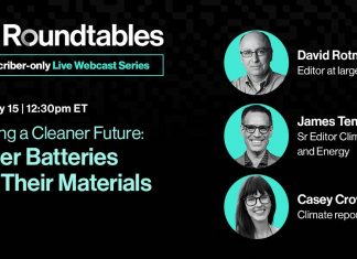 Roundtables: Building a Cleaner Future: Better Batteries and Their Materials